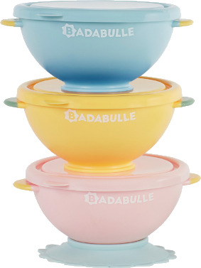Badabulle Non Slip Bowls   Blue   3X 330ML