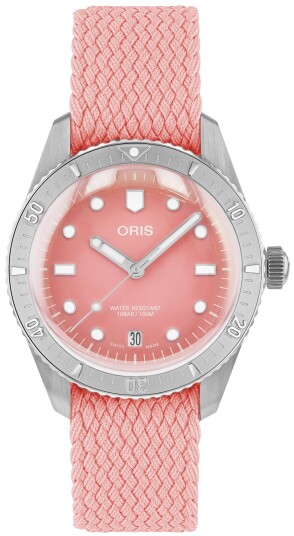 Oris Dameklokke 01 733 7771 4058 07 3 19 04S Divers Rød/Tekstil Ø38