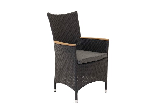 Venture Design Malin lenestol Svart/grå Teak armlene Svart Venture Design Malin lenestol Svart/grå Teak armlene Svart