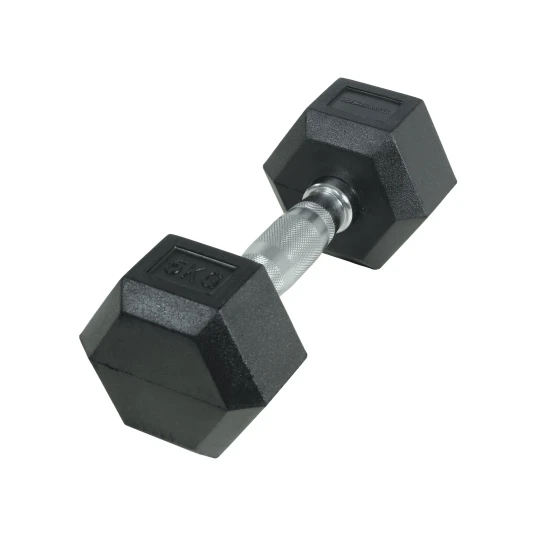 Crossmaxx Hexagon Manual 5 kg Laget av støpejern belagt med gummi Riflet håndtak for godt grep For crossfit og styrketrening Crossmaxx Hexagon Manual 5 kg Laget av støpejern belagt med gummi Riflet håndtak for godt grep For crossfit og styrketrening