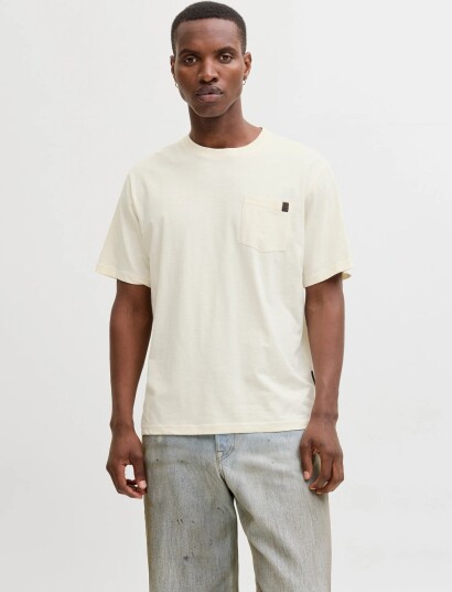 Jack & Jones Jjedover Slub Tee Ss Noos Cream S