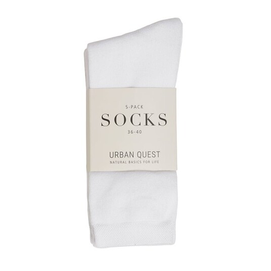 URBAN QUEST The Bamboo Women Socks 5-Pack - White - 36-40