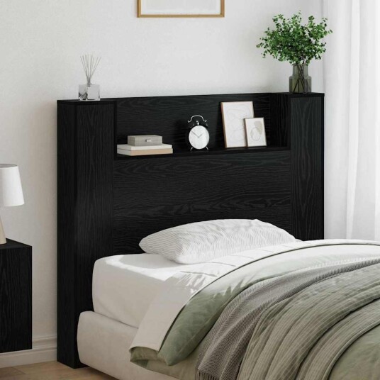  Hodegavl med hylle Svart Eik 120 x 15 x 103,5 cm Konstruert tre