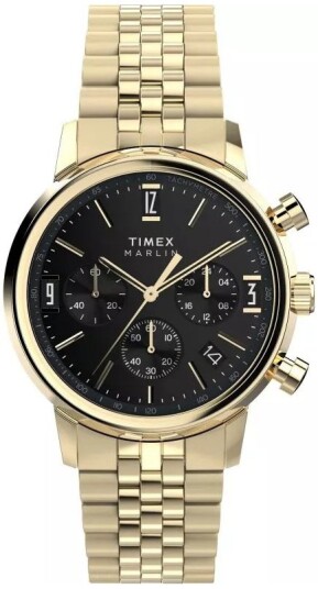 Timex Herreklokke TW2W59900 Marlin Sort/Gulltonet stål Ø40 mm