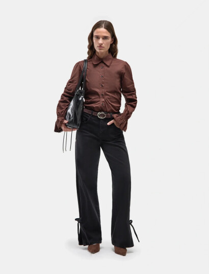 Laagam Jada Black Denim Relaxed Jeans Black 42