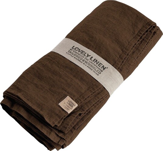 Lovely Linen   Duk Lovely i vasket lin   Brun