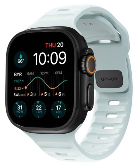 Nomad Glow Urrem til Apple Watch 46/49mm   Icy Blue