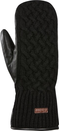 Kombi Women's Ariana Leather and Knit Mittens Black M