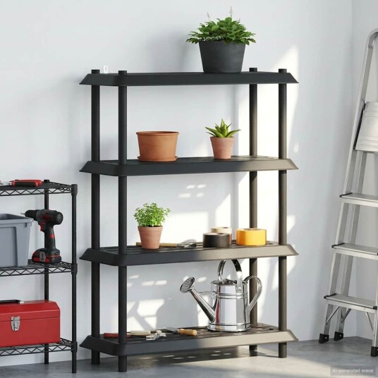 vidaXL Hyllesystem 4 nivåer 100 x 40 x 136,5 cm PP Antrasitt