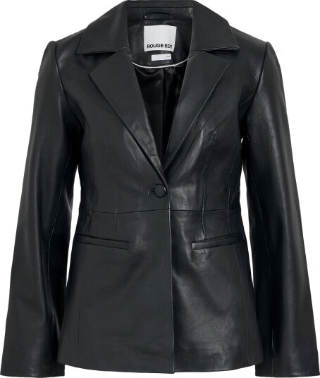 ROUGE EDIT Rouharley L/S Leather Blazer/Ev/Pf METEORITE 38