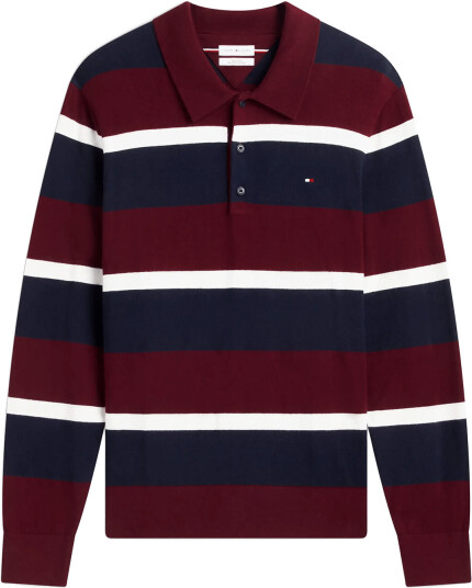 Tommy Hilfiger Pima Org Ctn Cashmere Ls Polo Burgundy S