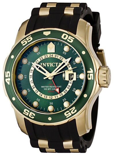 Invicta Herreklokke 6994 Pro Diver Grønn/Gulltonet stål Ø48 mm