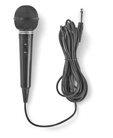Nedis Dynamisk Håndholdt Mikrofon med Kabel 6,35 mm - Kardioid, Svart Nedis Dynamisk Håndholdt Mikrofon med Kabel 6,35 mm - Kardioid, Svart