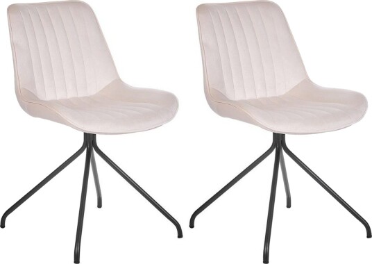 Sett med 2 spisestuestoler Navasota - Beige