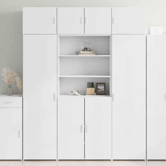 Highboard hvit 80x42,5x185 cm konstruert tre 8721102654671