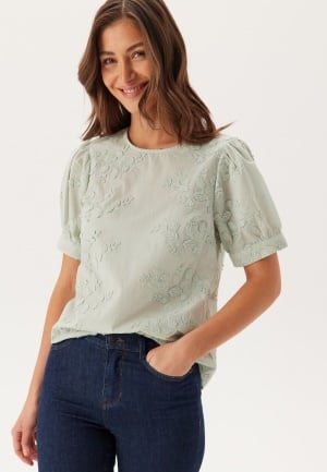 VILA Visonja O-neck S/S TOP/LN TOP/ Silt Green 38