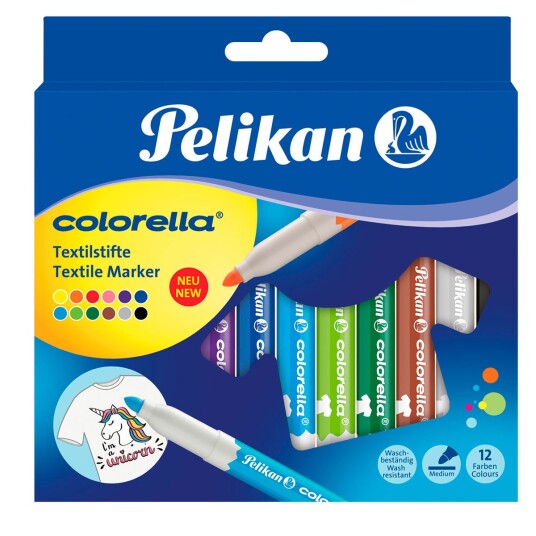 Pelikan Colorella Tekstil tusjer 12 Farger