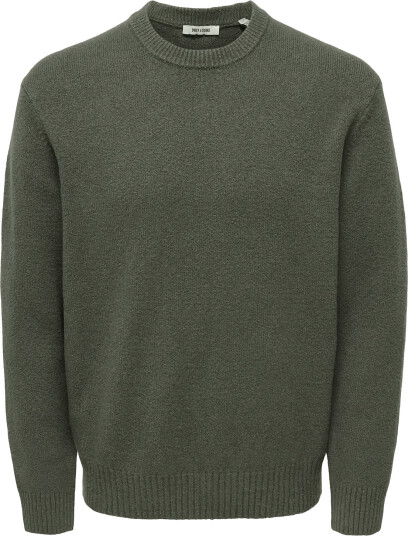 ONLY & SONS Onsjames Rlx Crew Knit Noos Khaki green XS