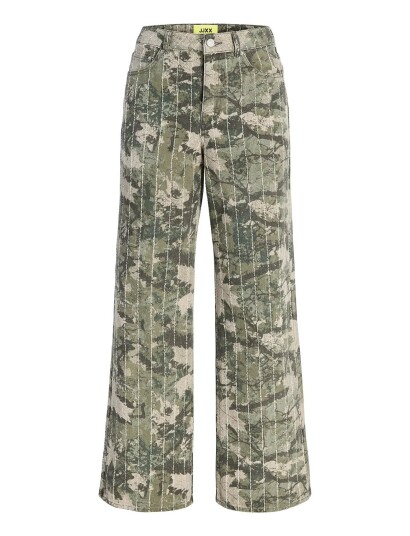 JJXX Jxzoe Sille Wide Aop Hw Pants Pnt Ln Khaki green L x 32 JJXX Jxzoe Sille Wide Aop Hw Pants Pnt Ln Khaki green L x 32