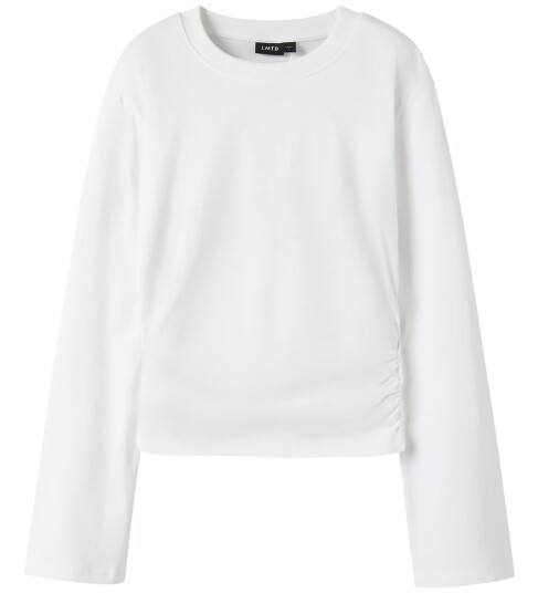 LMTD Nlfnovegat Ls Short Rouched Top White 158 164 LMTD Nlfnovegat Ls Short Rouched Top White 158 164