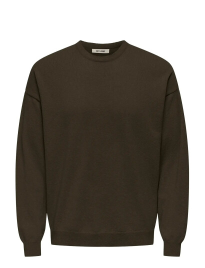 ONLY & SONS Onsjob Rlx Ls Boucle Crew Knit - Khaki green - S