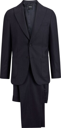 Hugo Boss C huge suit peak lapels 54 blå herre