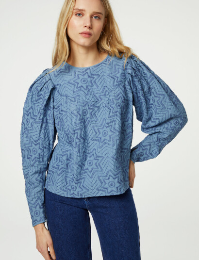 Fabienne Chapot Mya Top Allover Embro - Blue - 36