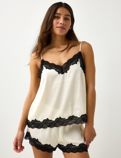 Lindex Camisole In Satin Cream M