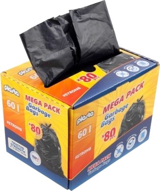 Søppelsekker Plasta Mega Pack 60L 80 Stk