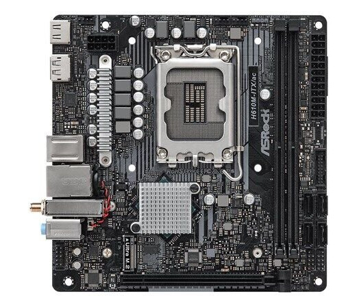 ASRock H610M-ITX/ac - mini ITX - LGA1700 Socket - H610 - Intel H610 - Intel LGA1700 socket - DDR4 RAM - Mini-ITX ASRock H610M-ITX/ac - mini ITX - LGA1700 Socket - H610 - Intel H610 - Intel LGA1700 socket - DDR4 RAM - Mini-ITX