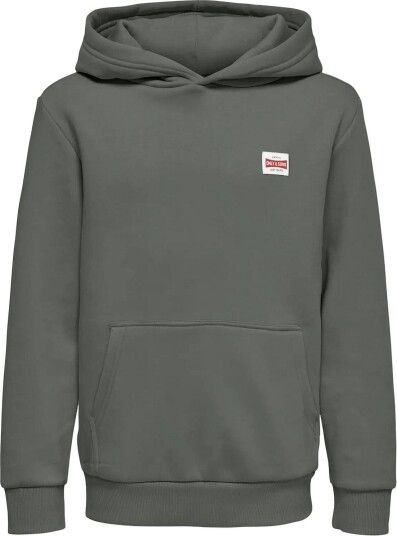 ONLY & SONS Osjceres Hoodie Label Swt Noos - CASTOR GRAY - 122-128