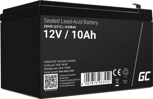 Green Cell Agm48 Ups Batteriforseglet Blysyre Vrla 12V 10Ah Agm48 AGM48 Green Cell Agm48 Ups Batteriforseglet Blysyre Vrla 12V 10Ah Agm48 AGM48