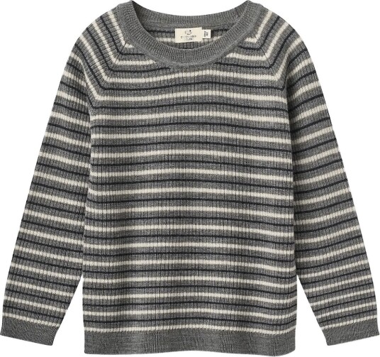 Copenhagen Colors Merino Classic Rib Blouse   GREY STRIPE   68
