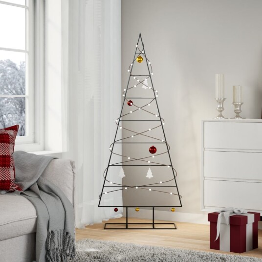  Juletre til dekorasjon metall svart 150 cm