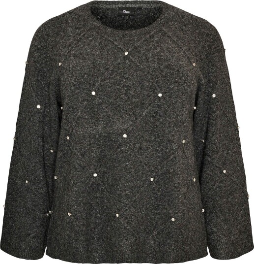 Zizzi   Genser Malma Stone L/S Pullover   Grå