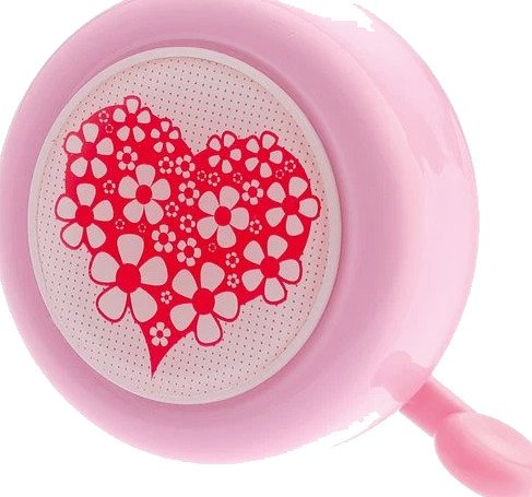 Sykkelringeklokke Pexkids Stål Hjerte-design "With all love" rosa