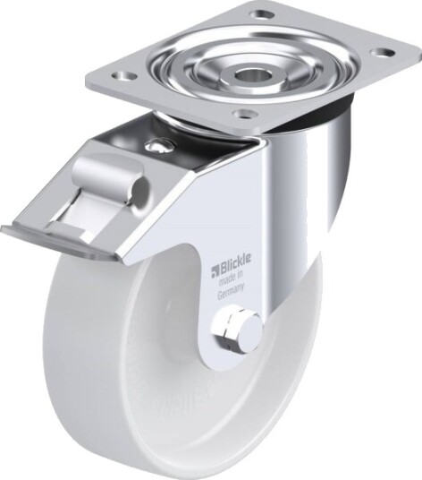 Blickle 580027 L-Po 160G-Fi Styrehjul Med Brems, Hjuldiameter 160 Mm, Bæreevne (Maks.) 400 Kg, 1 Stk