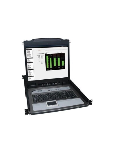 19" Tripp Lite 8 Port Rack Console KVM Switch w/19" LCD & 8 PS2/USB Cables 1U KVM console 19"