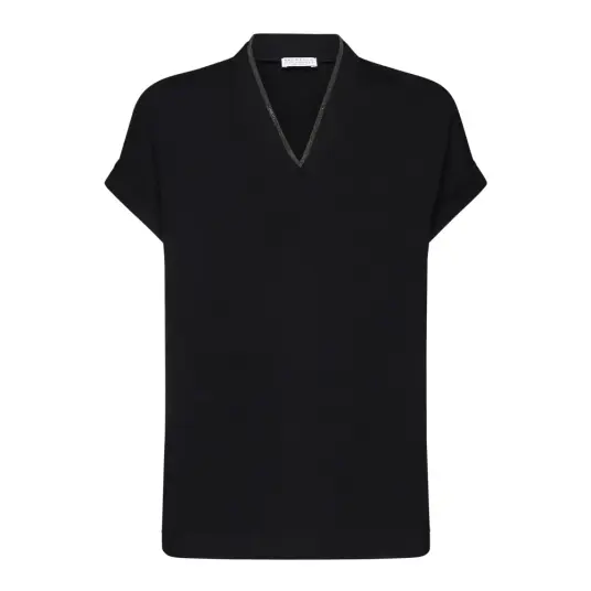 Brunello Cucinelli Dame Topper Svart M,