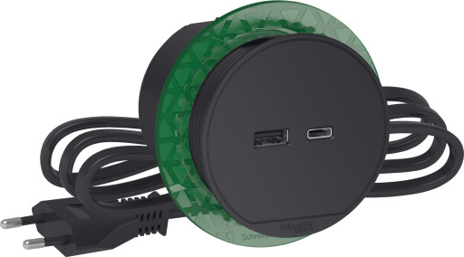 Schneider Electric Bordenhet XS-USB-A+C Antrasitt - 1283907 Schneider Electric Bordenhet XS-USB-A+C Antrasitt - 1283907
