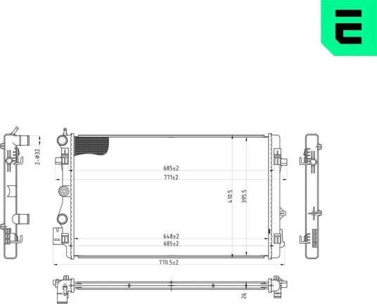 ERA 673077 Radiator motorkjøling