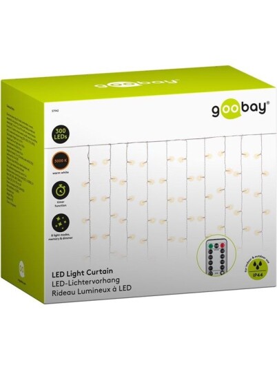 Goobay Lysgardin med 300 LED, 5 m, hvit Goobay Lysgardin med 300 LED, 5 m, hvit