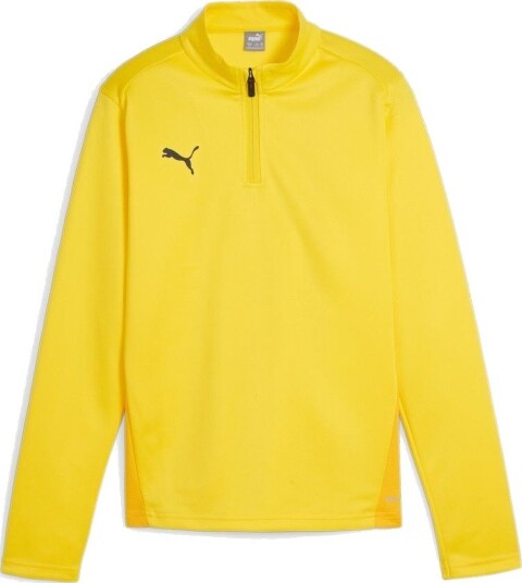 PUMA Treningsskjorte teamGOAL 1/4 glidelås Raskere gul/PUMA Svart Barn størrelse 176 cm