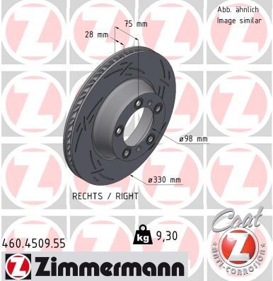 Bremseskive ZIMMERMANN 460.4509.55