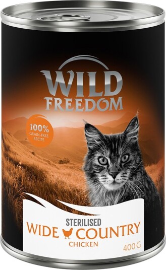 Wild Freedom Våtfôr Adult Sterilised Kornfri Oppskrift Wide Country Sterilised Ren Kylling 6 X 400 G