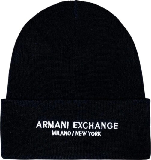Armani Exchange Beanie Hat - Black - ONE SIZE Armani Exchange Beanie Hat - Black - ONE SIZE