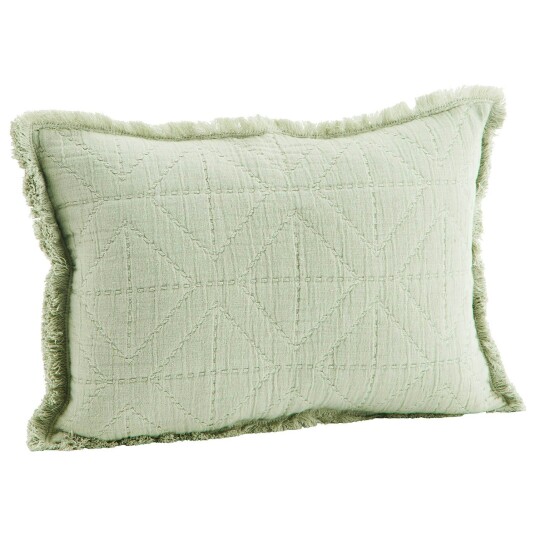 Madam Stoltz Brodert Putetrekk 30x45 cm Sage