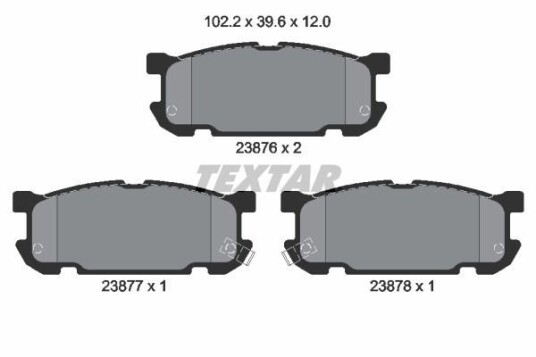 Bremseklosser TEXTAR 2387601 Bremseklosser TEXTAR 2387601