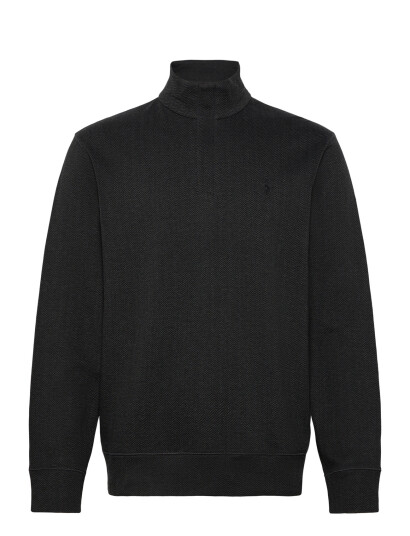 Polo Ralph Lauren Luxury Jersey Quarter Zip Pullover   Black   XS