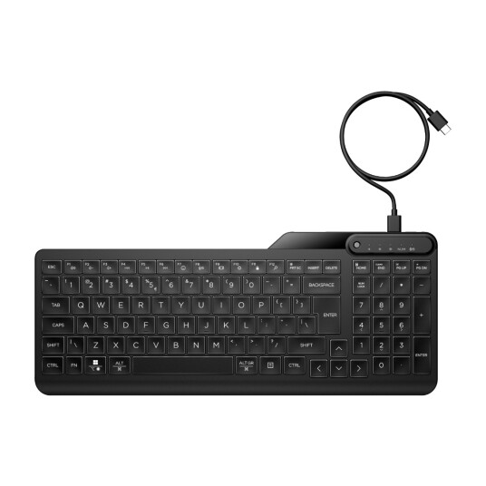 HP 400 Kablet Tastatur med Bakgrunnsbelysning - Dansk - Svart